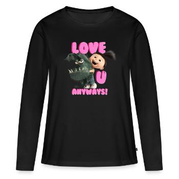 Minions Agnes Mit Kyle Love U Anyways! - Frauen Premium Bio Langarmshirt - Schwarz - Vorne - Julia (174cm)