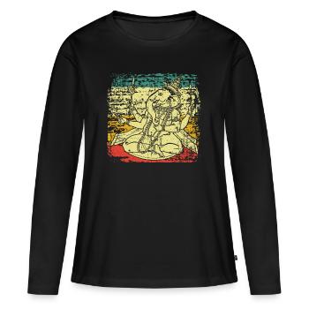 Inde Hindouisme Ganesha - T-shirt manches longues Premium bio Femme - noir - Devant - Julia (174cm)