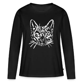 Chat, minou, minou, cadeau, idée cadeau - T-shirt manches longues Premium bio Femme - noir - Devant - Julia (174cm)
