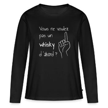 Juste un doigt whisky la cité de la peur - T-shirt manches longues Premium bio Femme - noir - Devant - Julia (174cm)