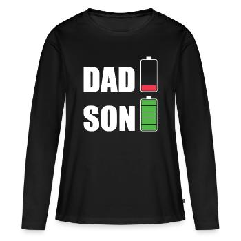 DAD & SON - T-shirt manches longues Premium bio Femme - noir - Devant - Julia (174cm)