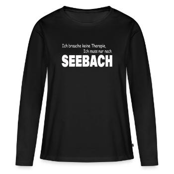 Therapie SEEBACH - Frauen Premium Bio Langarmshirt - Schwarz - Vorne - Julia (174cm)