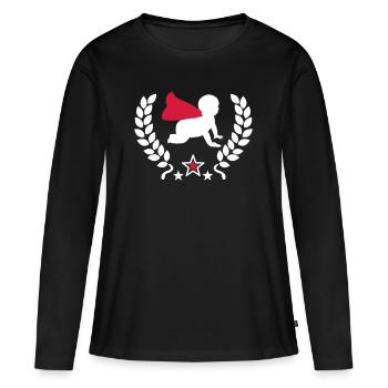 superbaby - T-shirt manches longues Premium bio Femme - noir - Devant - Julia (174cm)