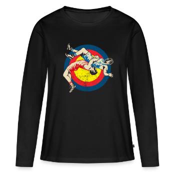 Lutte Lutte Arts Martiaux Musculation Cadeau - T-shirt manches longues Premium bio Femme - noir - Devant - Julia (174cm)