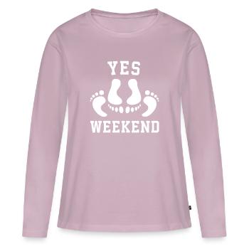 Feet Erotic cheeky saying Gift idea - Women's Premium Organic Long Sleeve Shirt - dusky pink - Front - Julia (174cm)