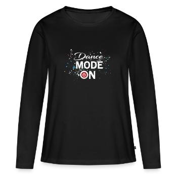 Dance Mode On - cool disco dancing design - Frauen Premium Bio Langarmshirt - Schwarz - Vorne - Julia (174cm)