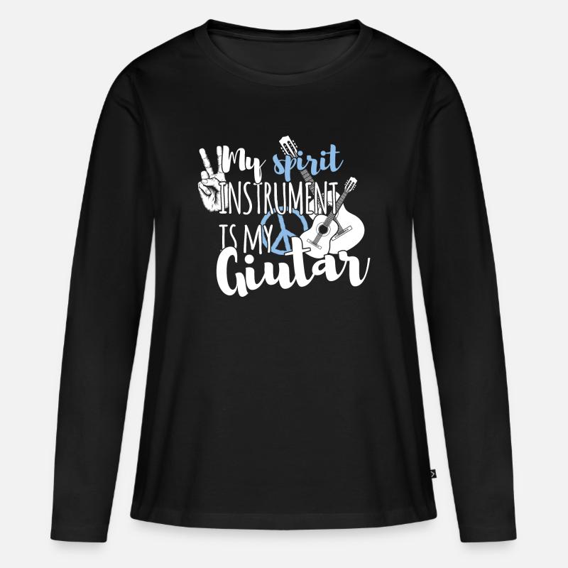 Gitarrist - Frauen Premium Bio Langarmshirt - Schwarz