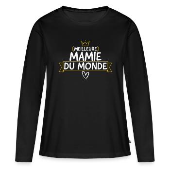 Meilleure mamie du monde. - T-shirt manches longues Premium bio Femme - noir - Devant - Julia (174cm)