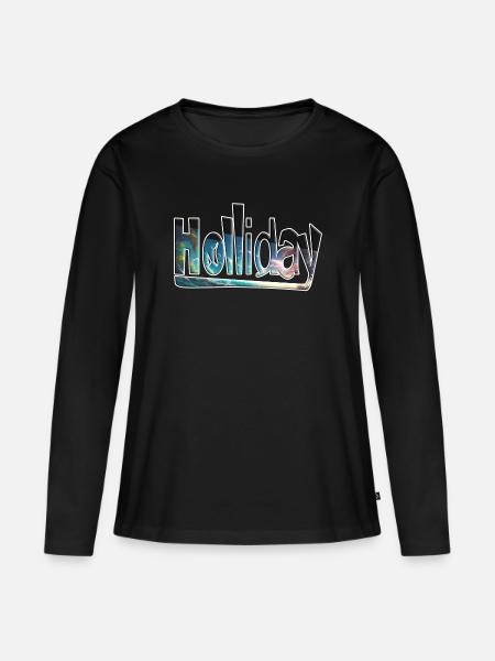 Holliday - Frauen Premium Bio Langarmshirt - Schwarz