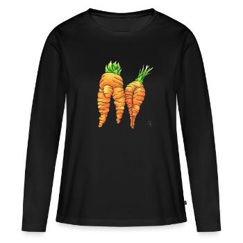 Hélène und Pâris - Frauen Premium Bio Langarmshirt - Schwarz - Vorne - Julia (174cm)