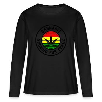 Cannabis - T-shirt manches longues Premium bio Femme - noir - Devant - Julia (174cm)