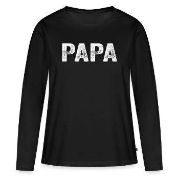 Papa Papa Papa Cadeau - T-shirt manches longues Premium bio Femme - noir - Devant - Julia (174cm)