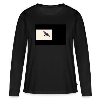 Basic Streetwear - T-shirt manches longues Premium bio Femme - noir - Devant - Julia (174cm)
