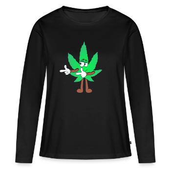 Der Bloom - Weed Cannabis Stoned Hanf Marihuana - Frauen Premium Bio Langarmshirt - Schwarz - Vorne - Julia (174cm)