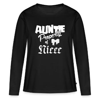 Auntie Property of Niece - Women's Premium Organic Long Sleeve Shirt - black - Front - Julia (174cm)
