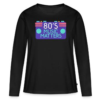 '80s music - Women's Premium Organic Long Sleeve Shirt - black - Front - Julia (174cm)