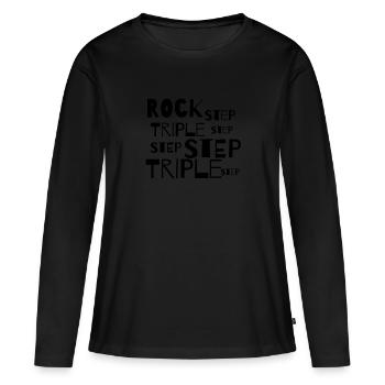 Mouvement de danse Lindy Hop Rock Step Triple Step noir - T-shirt manches longues Premium bio Femme - noir - Devant - Julia (174cm)