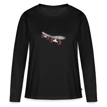 Skateboard Skateboard - T-shirt manches longues Premium bio Femme - noir - Devant - Julia (174cm)