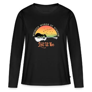 Que ce soit la sagesse - T-shirt manches longues Premium bio Femme - noir - Devant - Julia (174cm)