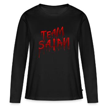 Équipe Satan - T-shirt manches longues Premium bio Femme - noir - Devant - Julia (174cm)