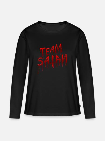 Team Satan - Frauen Premium Bio Langarmshirt - Schwarz