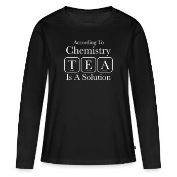 Solution de thé de chimie - T-shirt manches longues Premium bio Femme - noir - Devant - Julia (174cm)