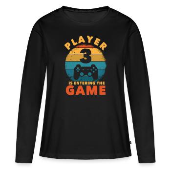 Player 3 Enters The Game - Frauen Premium Bio Langarmshirt - Schwarz - Vorne - Julia (174cm)
