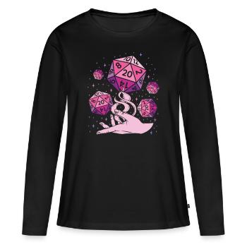 Dés Fantaisie - T-shirt manches longues Premium bio Femme - noir - Devant - Julia (174cm)