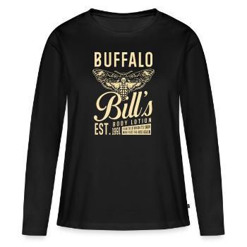 Lotion pour le corps - T-shirt manches longues Premium bio Femme - noir - Devant - Julia (174cm)