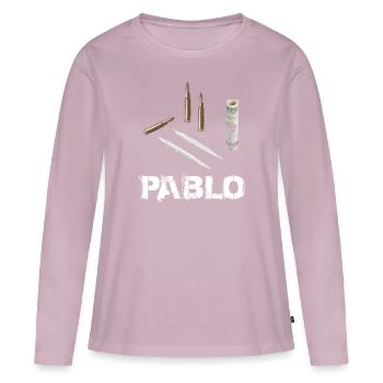 Pablo Escobar Drugs - Frauen Premium Bio Langarmshirt - Altrosa - Vorne - Julia (174cm)