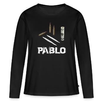Médicaments Pablo Escobar - T-shirt manches longues Premium bio Femme - noir - Devant - Julia (174cm)