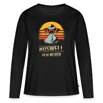 Roswell New Mexico UFO extraterrestre - T-shirt manches longues Premium bio Femme - noir - Devant - Julia (174cm)