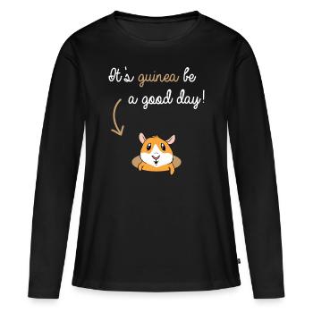 Cochons d'Inde Rosette Cochons d'Inde - T-shirt manches longues Premium bio Femme - noir - Devant - Julia (174cm)