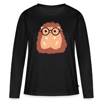 Igel - Frauen Premium Bio Langarmshirt - Schwarz - Vorne - Julia (174cm)