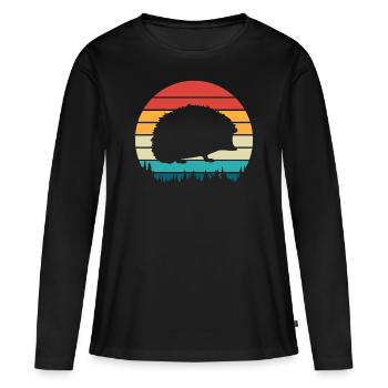 Igel - Frauen Premium Bio Langarmshirt - Schwarz - Vorne - Julia (174cm)
