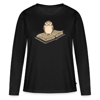 Hérisson - T-shirt manches longues Premium bio Femme - noir - Devant - Julia (174cm)