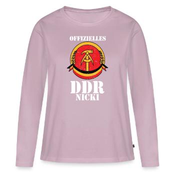 DDR Nicki Kult Sprüche Geschenk - Frauen Premium Bio Langarmshirt - Altrosa - Vorne - Julia (174cm)