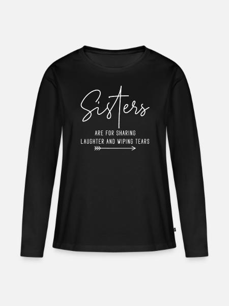 Schwester Schwestern - Frauen Premium Bio Langarmshirt - Schwarz