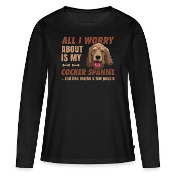 Cocker Spaniel - T-shirt manches longues Premium bio Femme - noir - Devant - Julia (174cm)