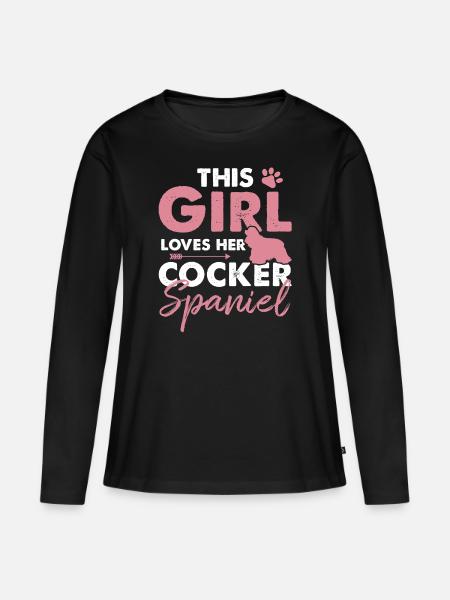 Cocker Spaniel - Frauen Premium Bio Langarmshirt - Schwarz