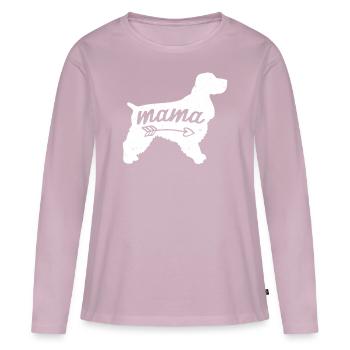 Cocker Spaniel - T-shirt manches longues Premium bio Femme - rose poudré - Devant - Julia (174cm)