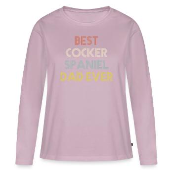 Cocker Spaniel - T-shirt manches longues Premium bio Femme - rose poudré - Devant - Julia (174cm)