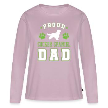 Cocker Spaniel - T-shirt manches longues Premium bio Femme - rose poudré - Devant - Julia (174cm)