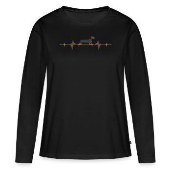 Chien de toit - T-shirt manches longues Premium bio Femme - noir - Devant - Julia (174cm)