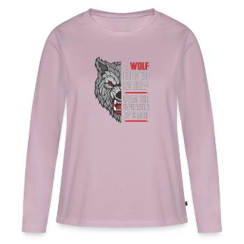 Wolf Motivation Spruch Geschenk - Frauen Premium Bio Langarmshirt - Altrosa - Vorne - Julia (174cm)