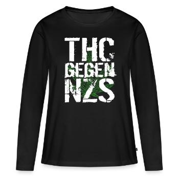 Links Antifaschist Linke Kiffer Geschenk - Frauen Premium Bio Langarmshirt - Schwarz - Vorne - Julia (174cm)