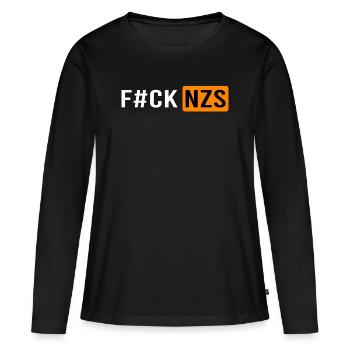 Links Antifaschist Linke Geschenkidee - Frauen Premium Bio Langarmshirt - Schwarz - Vorne - Julia (174cm)