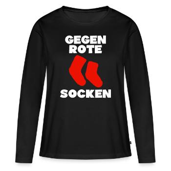 anti links Wahl Linke Geschenk - Frauen Premium Bio Langarmshirt - Schwarz - Vorne - Julia (174cm)