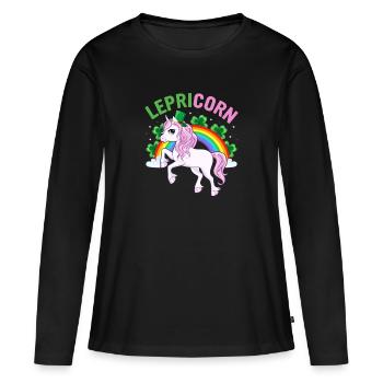 St Paddys St Patricksday St Patrick Day - T-shirt manches longues Premium bio Femme - noir - Devant - Julia (174cm)