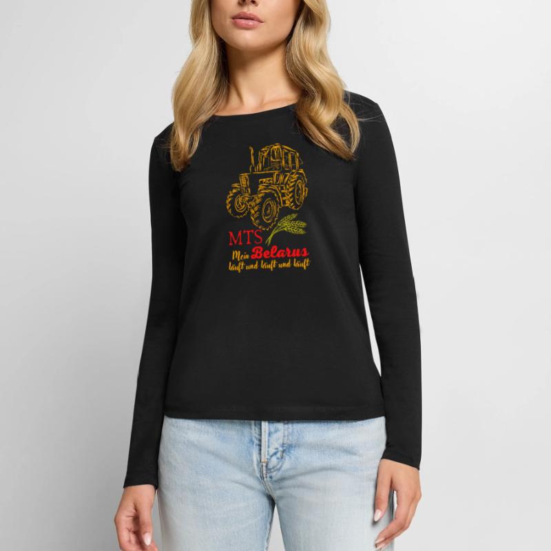 Biélorussie MTS / Ma Biélorussie est en cours d'exécution et en cours d'exécution. nostalgie de la RDA T-shirt manches longues Premium bio Femme